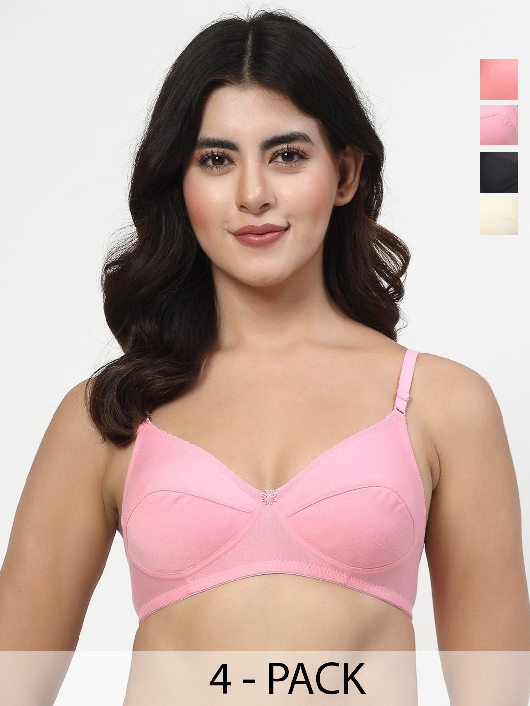 LILY  PACK OF 4 Seamed Non Padded Everyday Bra