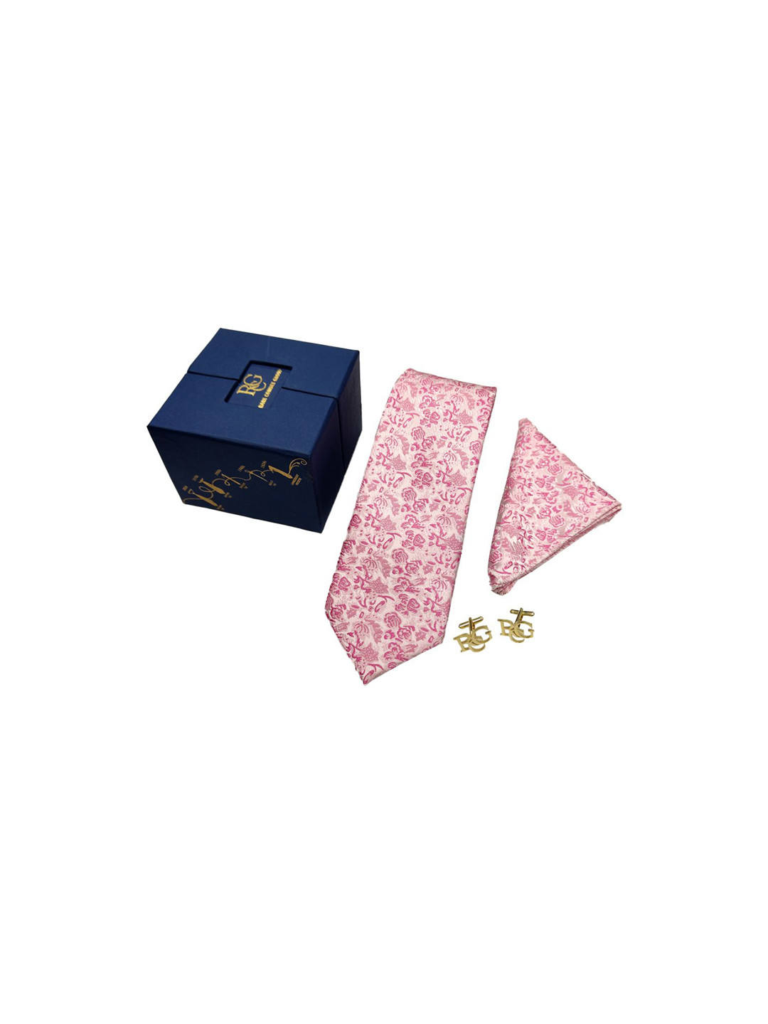 RARE COMBEE GROUP Signature Edition Men Tie Cufflinks Pocket Square Accessory Gift Set