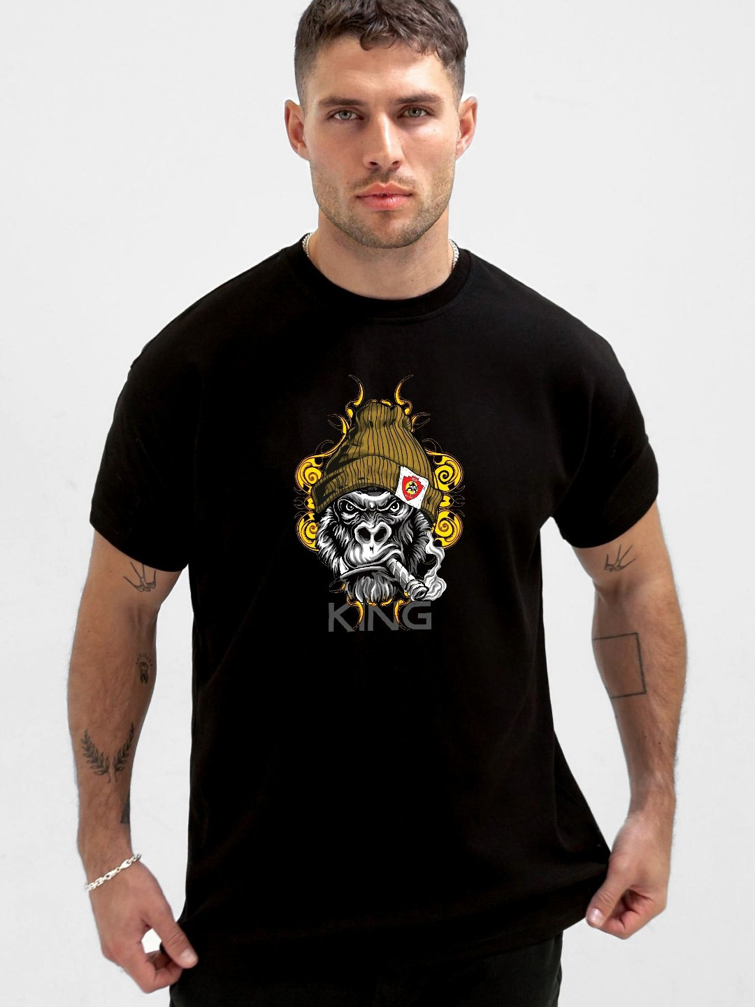 JUARI BE A GENTLEMAN Men Bio Finish Graphic Printed Round Neck Cotton T-shirt