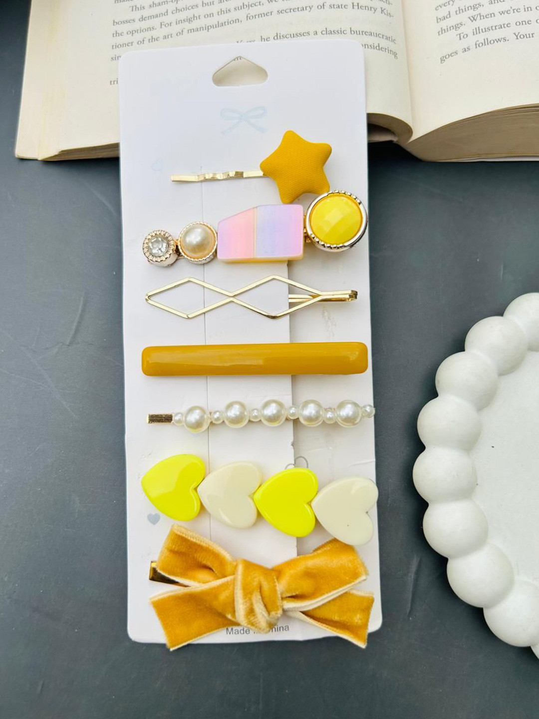 Radhya Accessories Women Embellished 7 hair clips combo card