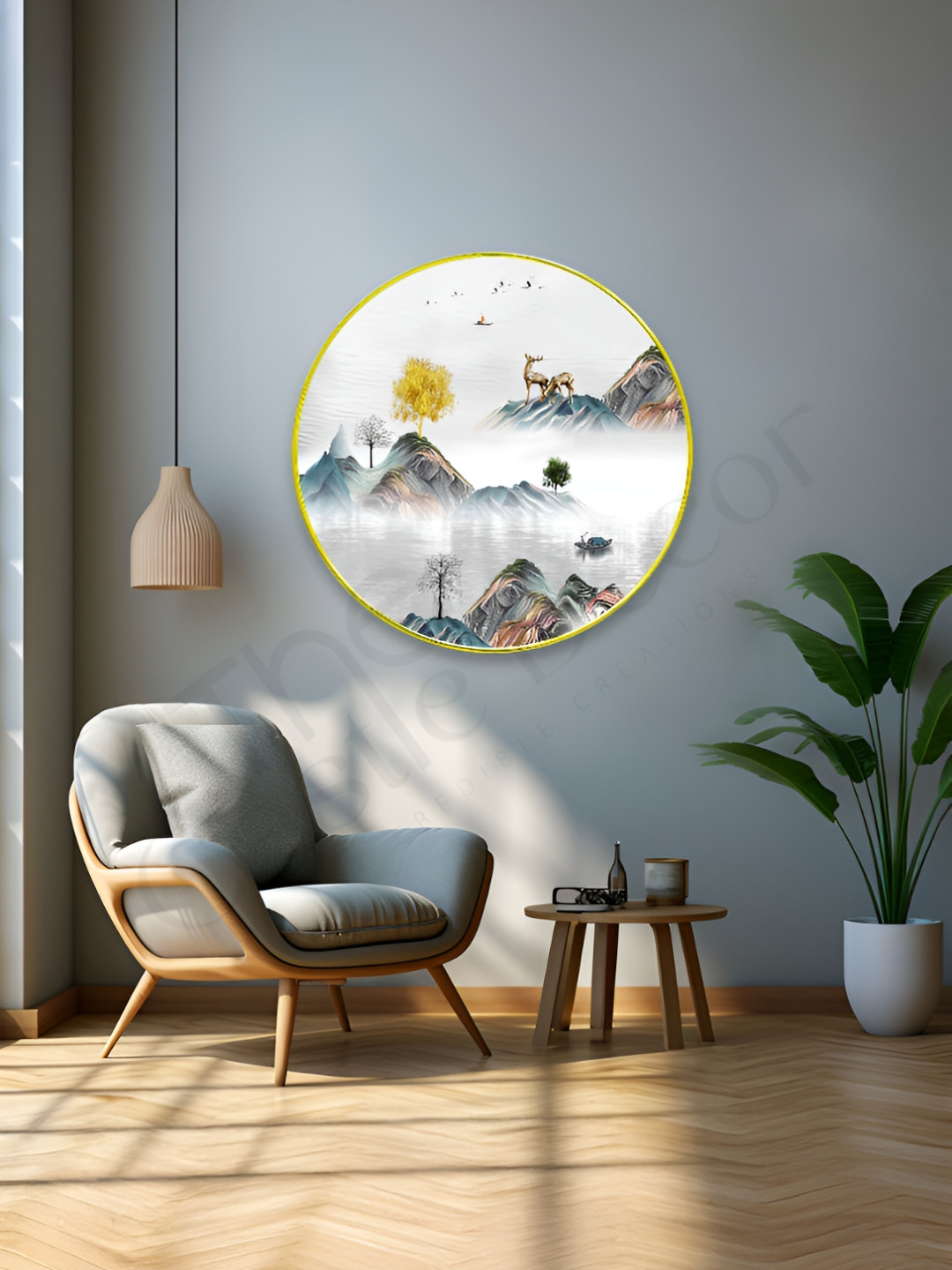 The Castle Decor White & Yellow Floral and Botanical Wooden Wall Art