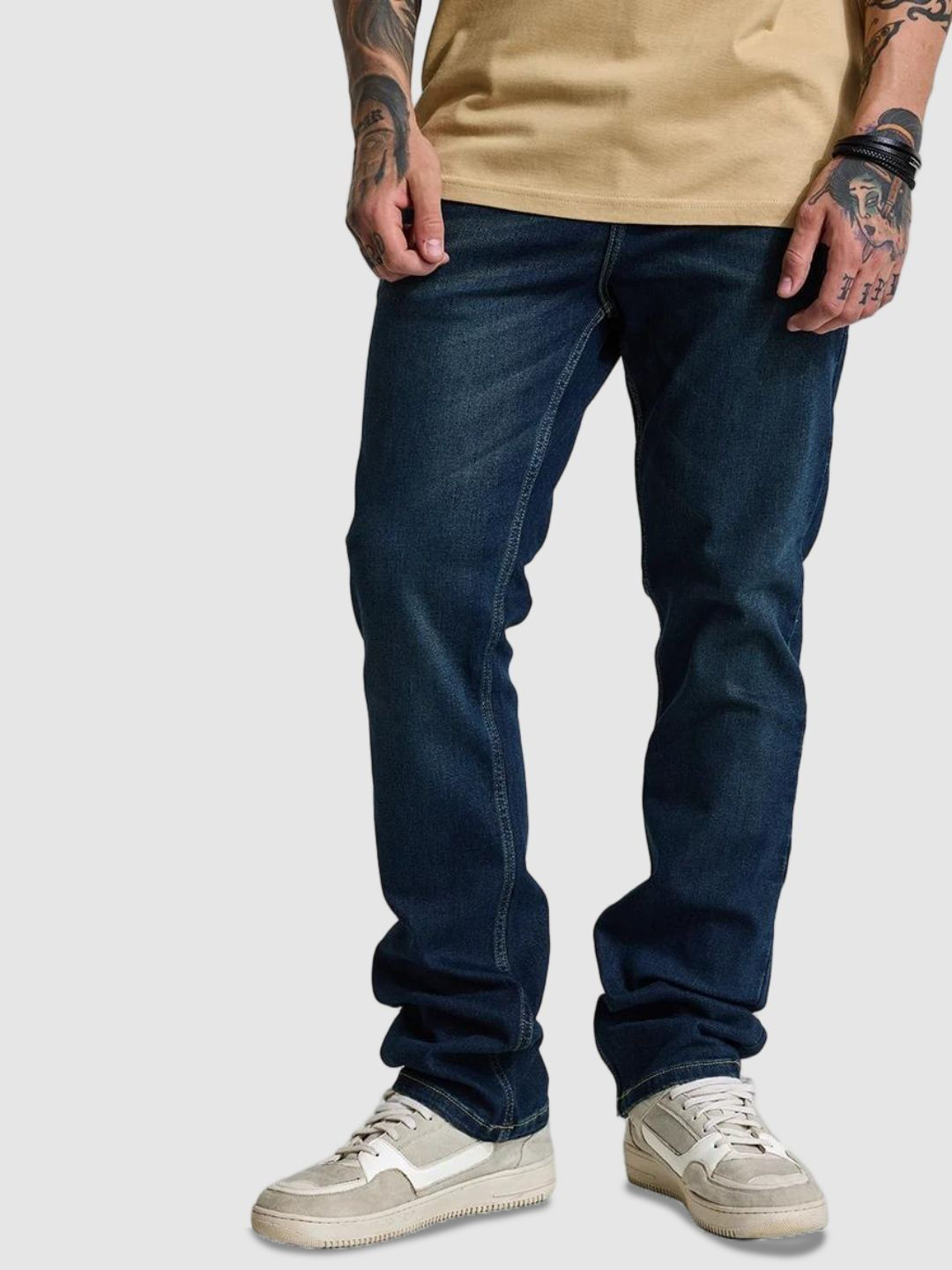 Snitch Dark Blue Straight Fit Jeans