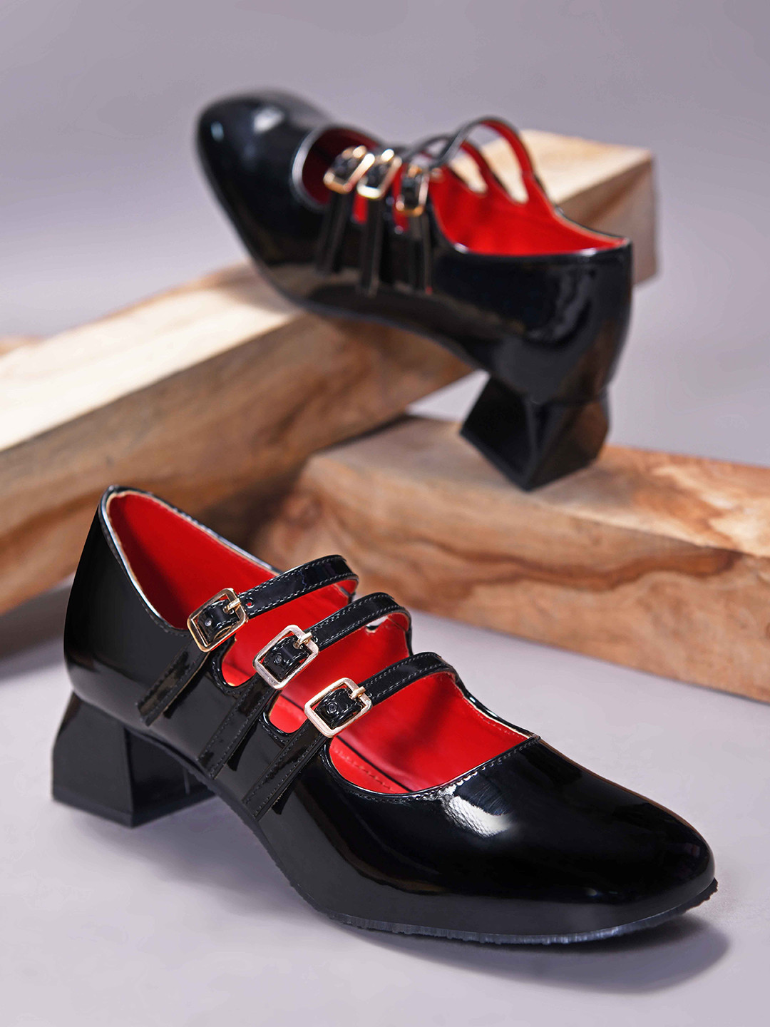 Froh Feet Women Round Toe Block Mary Janes