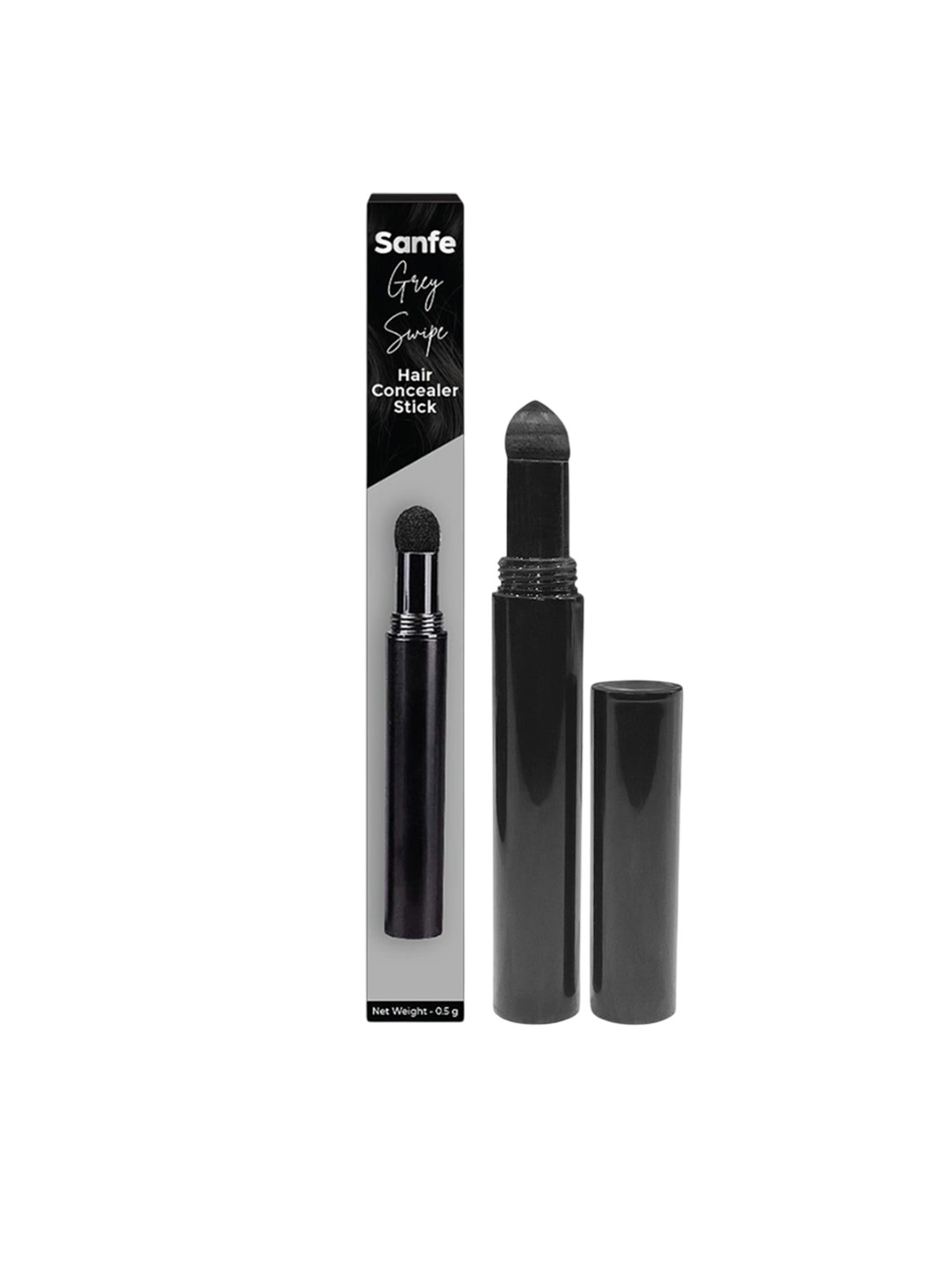 Sanfe Instant Hairline Powder Stick - Conceals Thinning Hair & Grey Roots - 5 g - Black