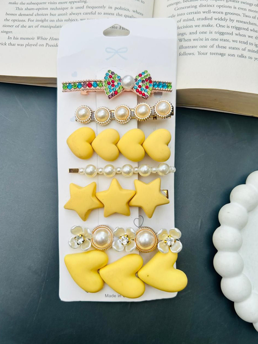 Radhya Women Embellished & Matte 7 Hair Clips Combo Card