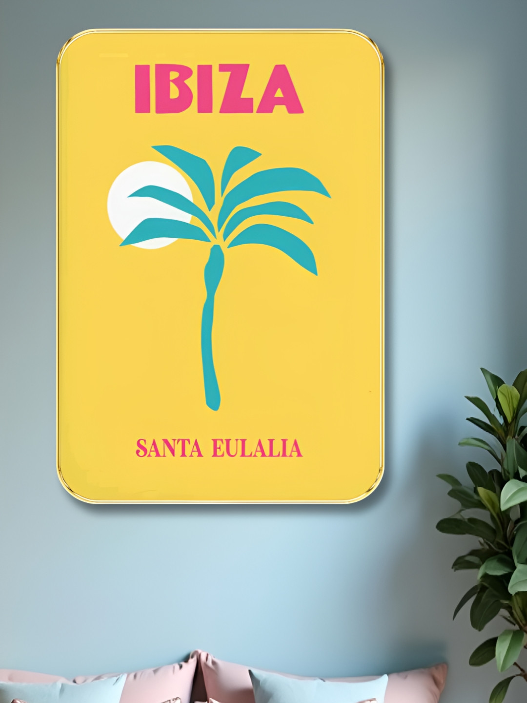Aura Yellow & White Tree Floral And Botanical Wooden Wall Art