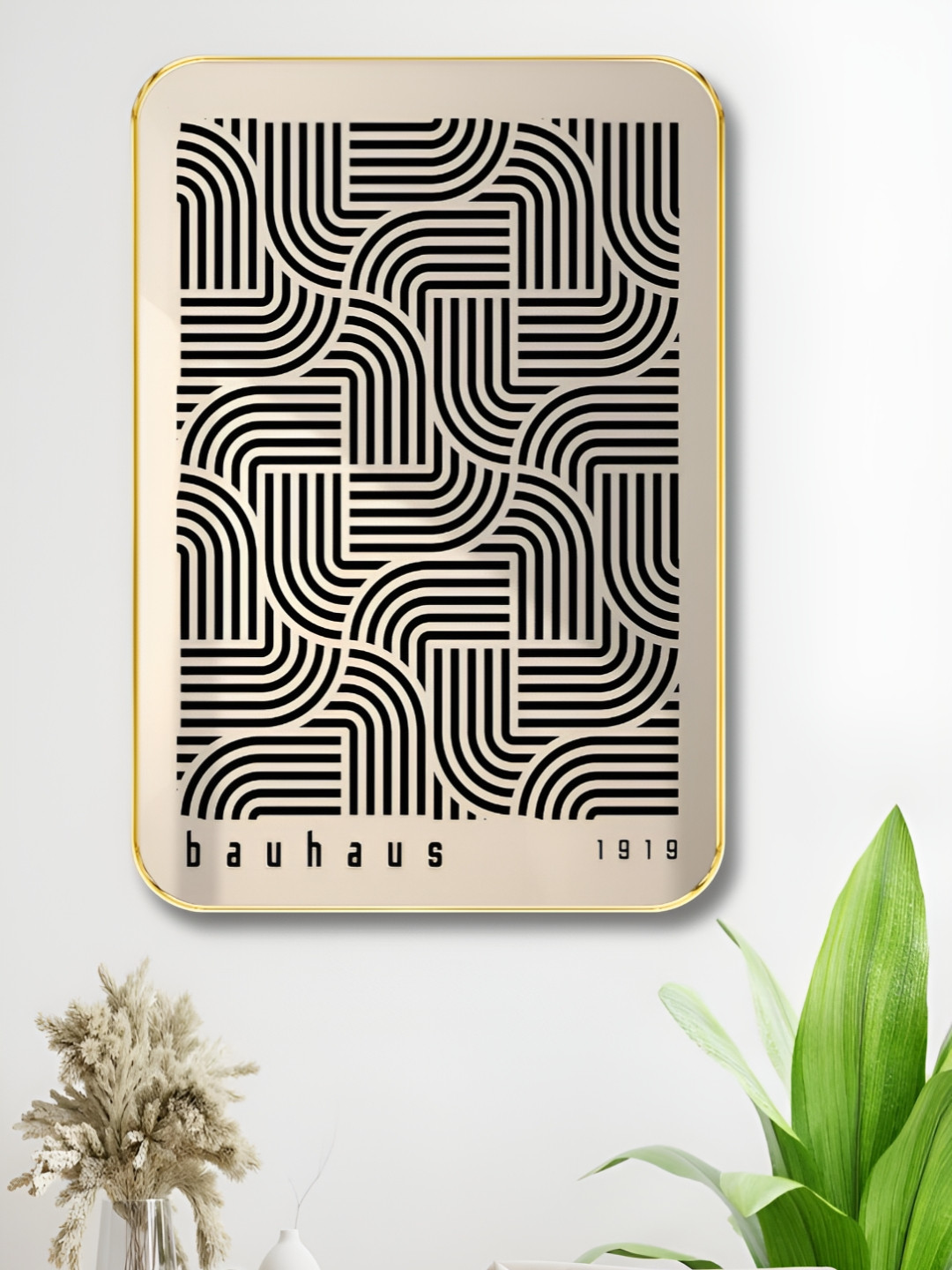 Aura Beige Wood Wall Living Room Rectangle Potrait Paintings Wall Art -23.99 x 18In