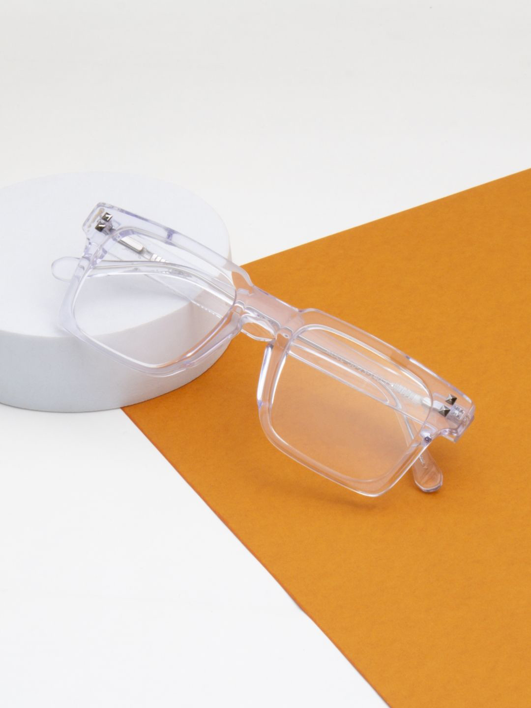 Ted Smith Unisex Transparent Premium Acetate Full Rim Square Frames