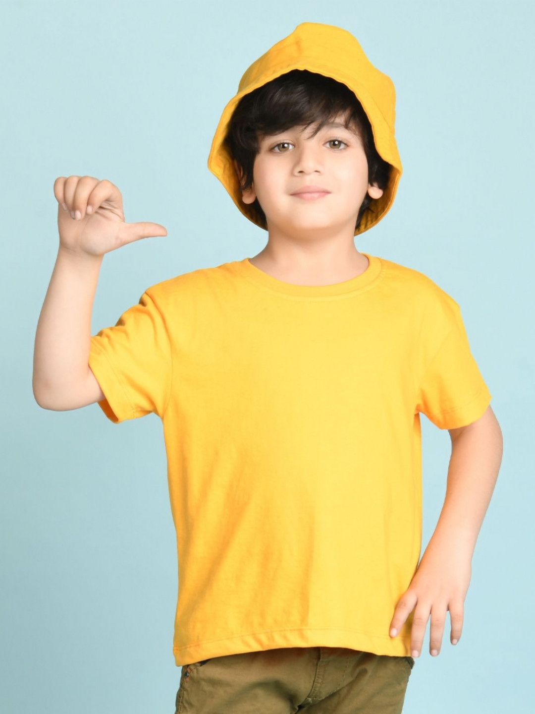 NUSYL Boys Solid Drop Shoulder Half Sleeve Regular Fit Tee
