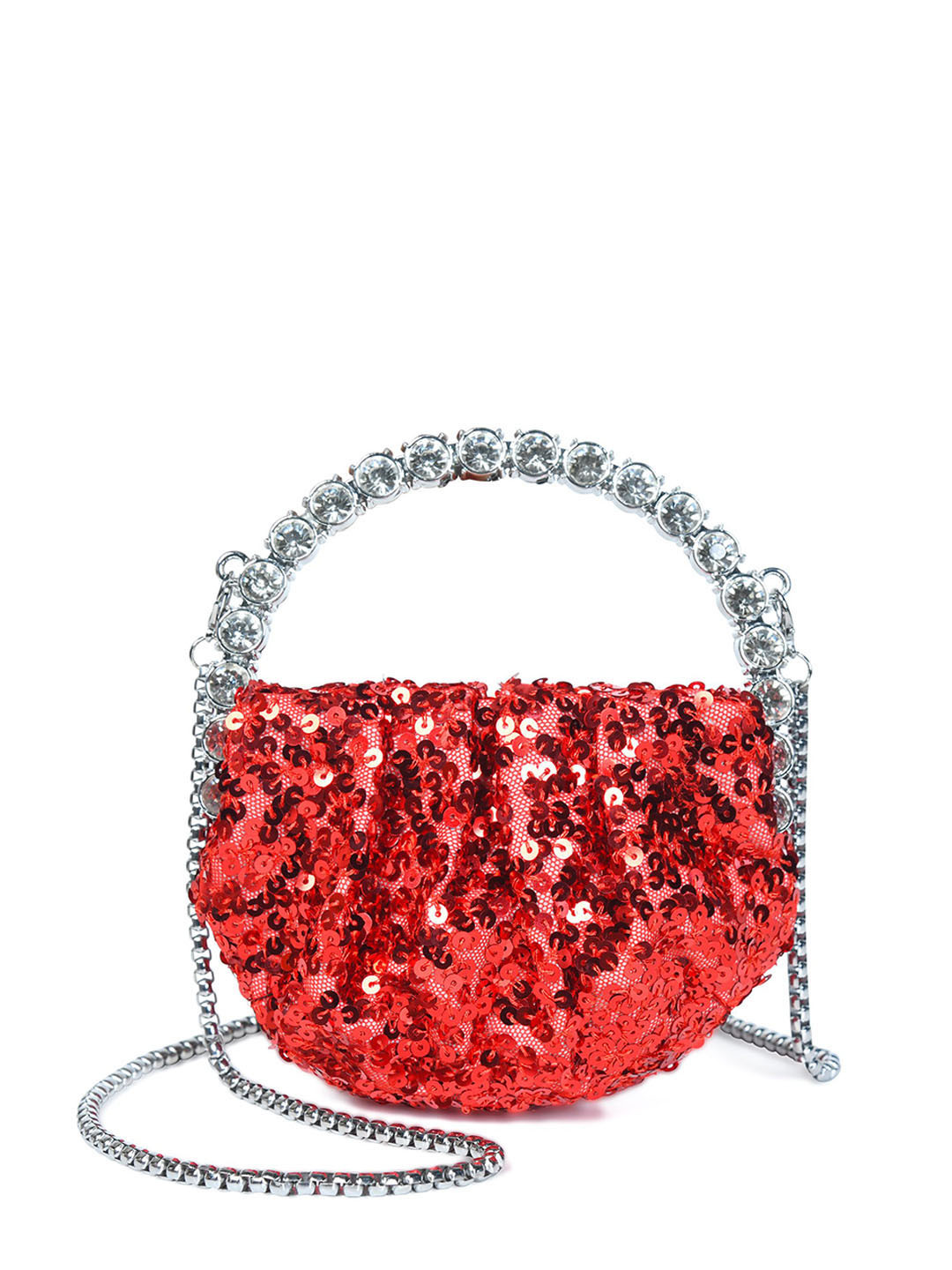 PELLE LUXUR Women Embellished Party Half Moon Clutch