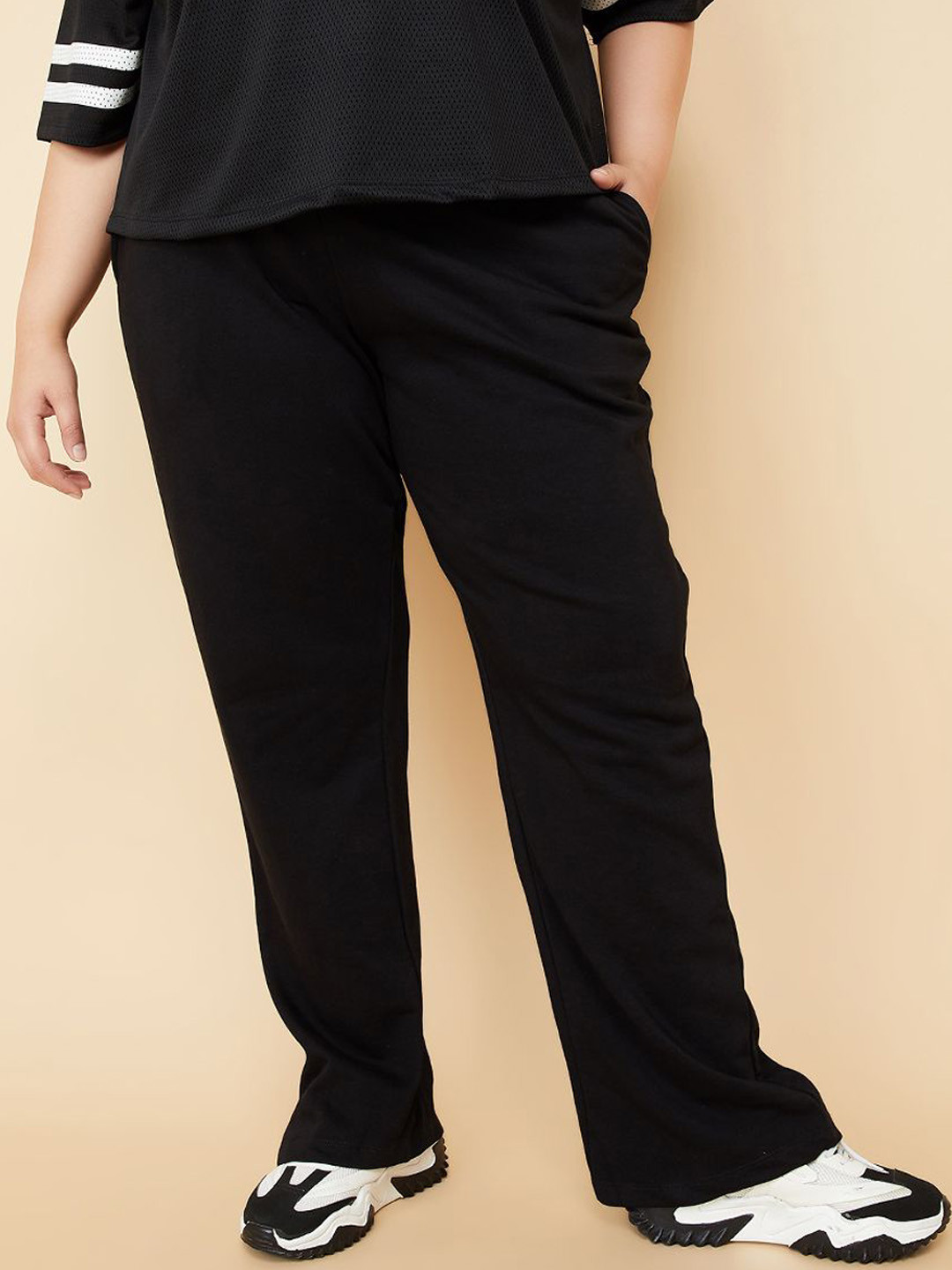 max Women Plus Size Mid Rise Track Pants