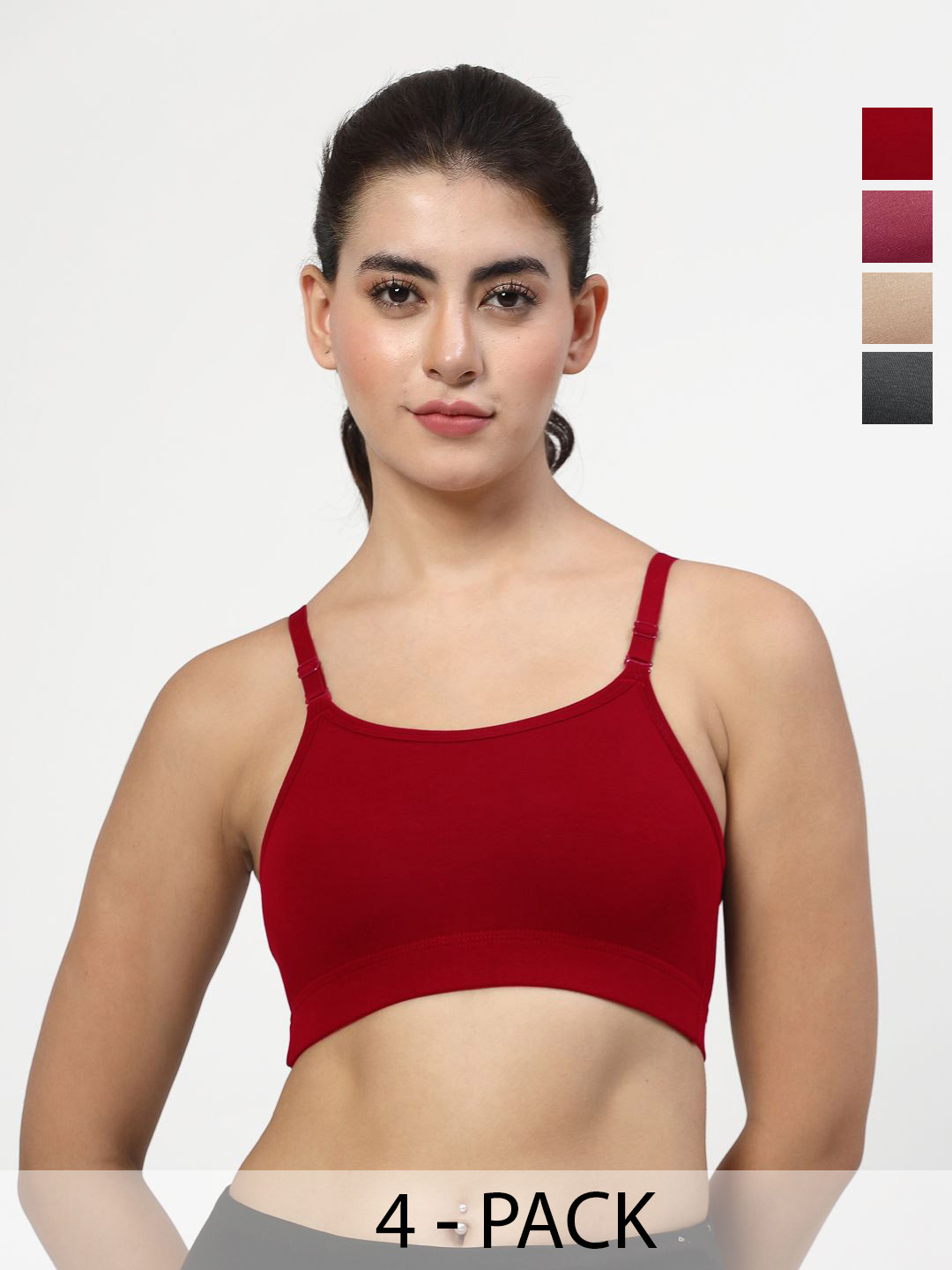 LILY Women Solid Full Coverage Non Padded Non Wired Multiway Work Out Bra