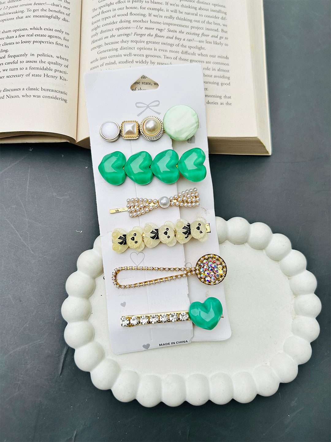 Radhya Accessories Women Embellished 6 Hair Clips Combo Card