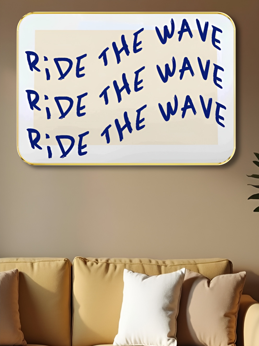 Aura Purple & White Ride The Wave Wooden Wall Art