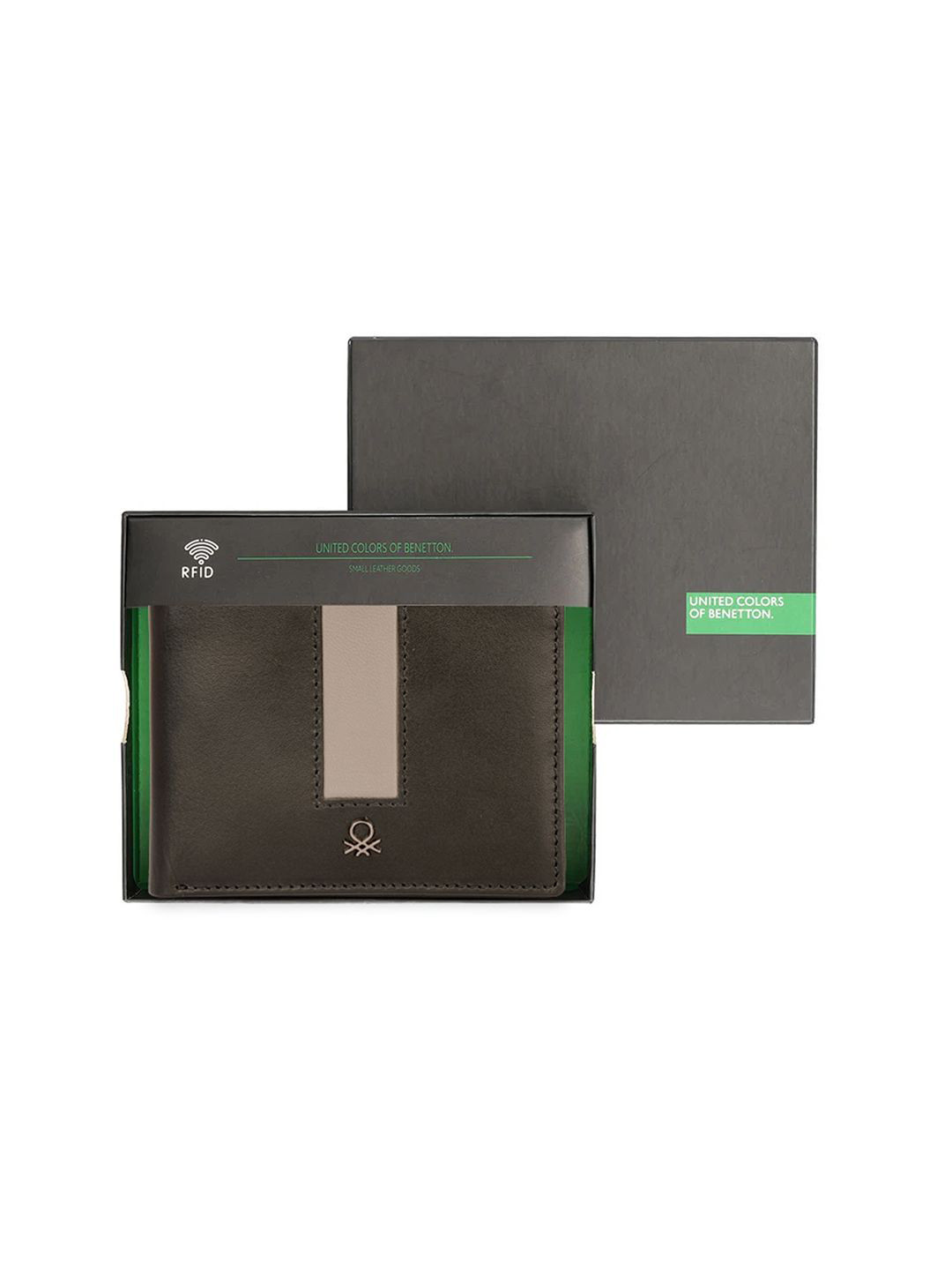 United Colors of Benetton Men Leather Two Fold RFID Protected Wallet