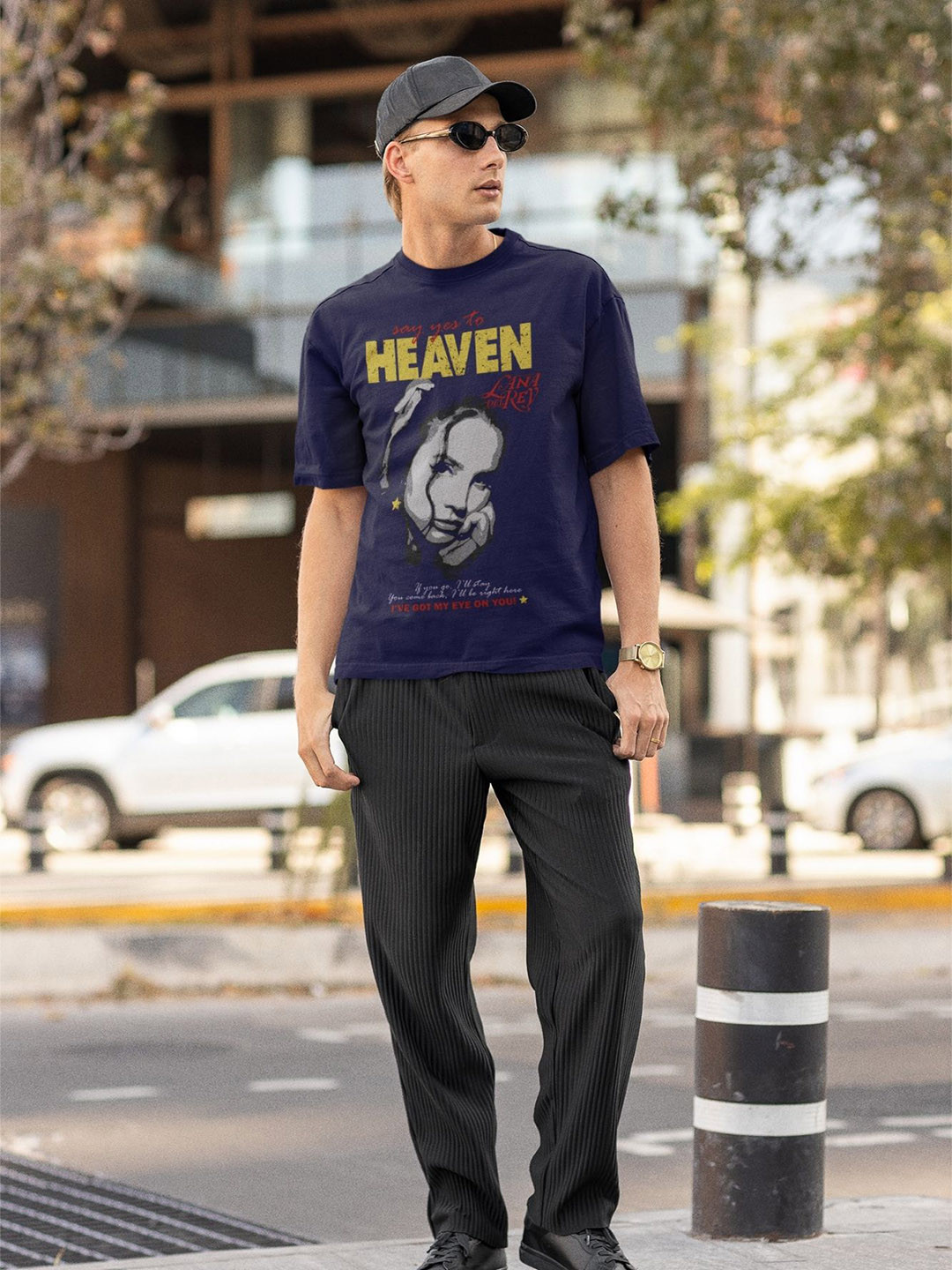 CAPTCHA Heaven Lana Del Rey Printed Drop-shoulder Pure Cotton Oversized Tshirt