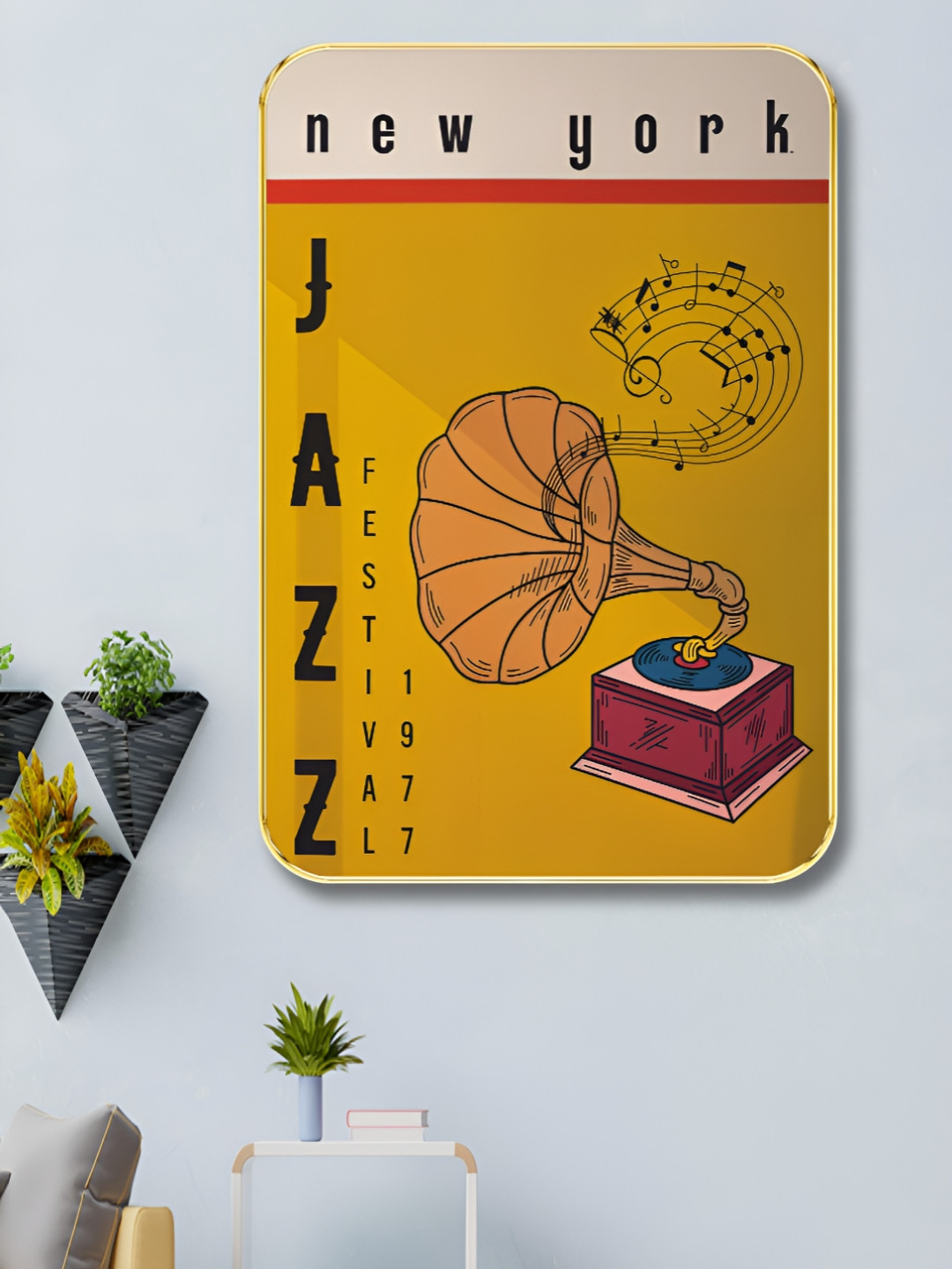 SAF Yellow & Black Jazz Festival Wooden Wall Art