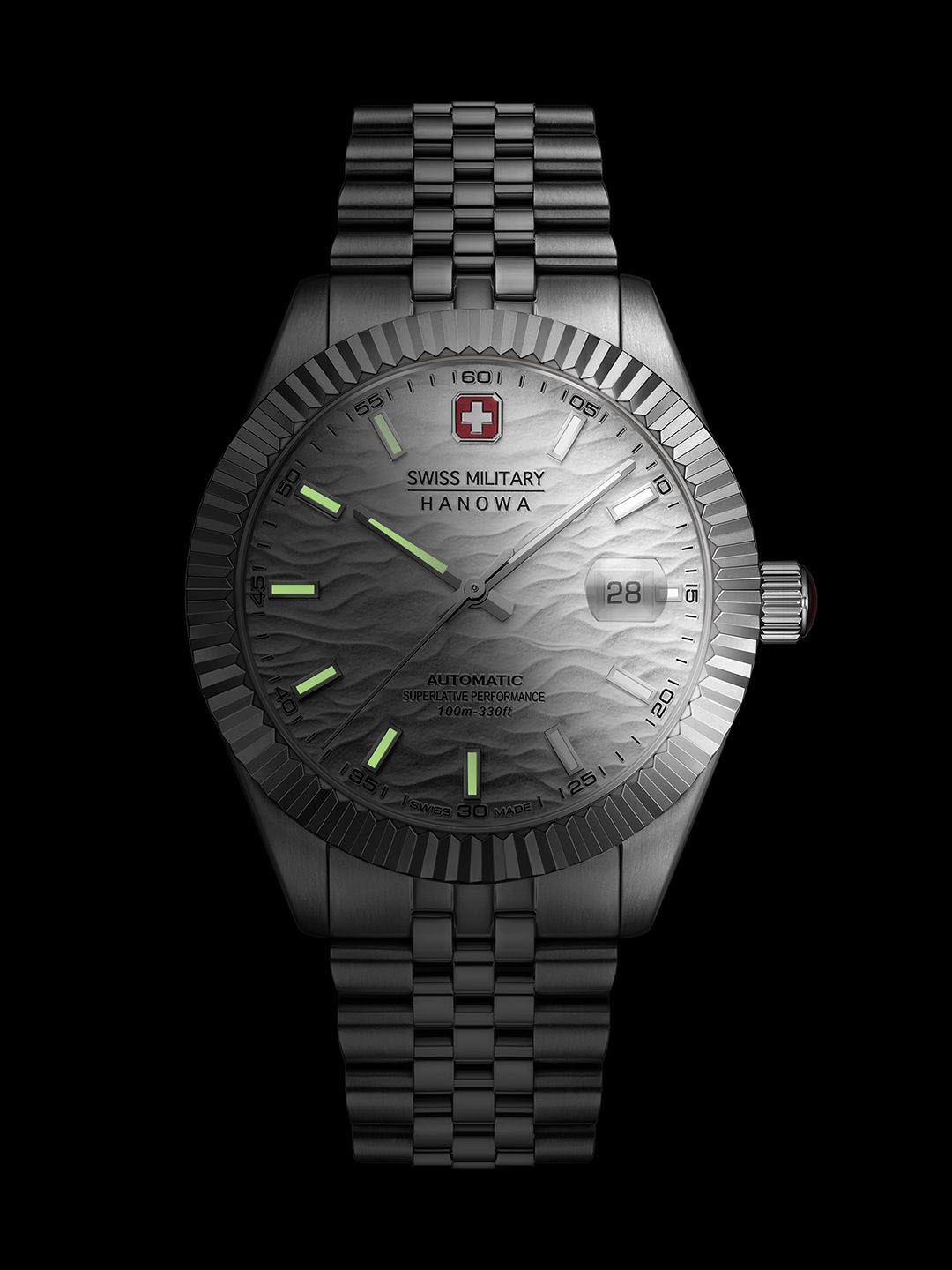 SWISS MILITARY HANOWA Men Dial & Stainless Steel Straps Automatic Swiss Made Watch