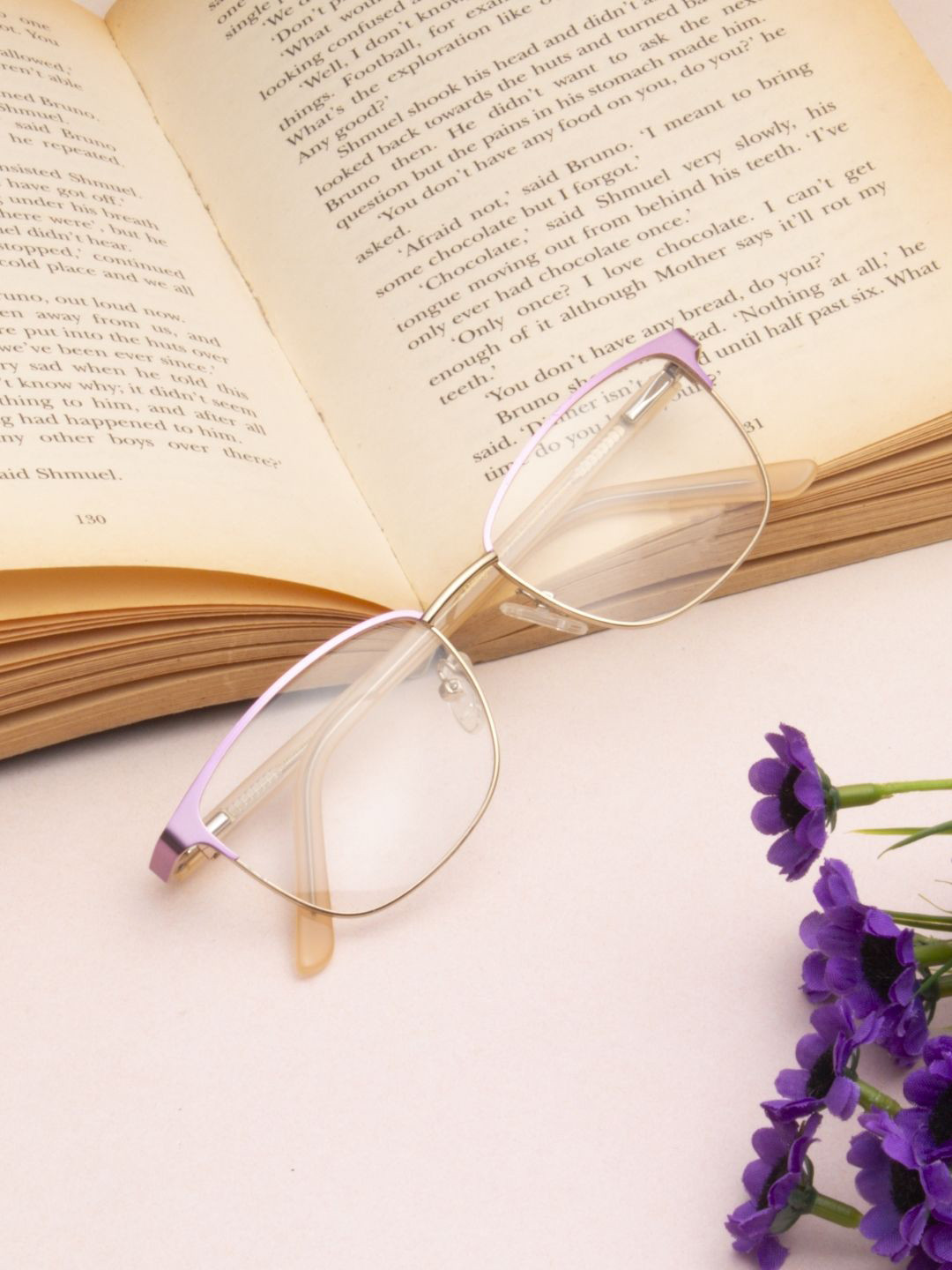 Ted Smith Women Pink-Gold Premium Metal Full Rim Rectangle Frames