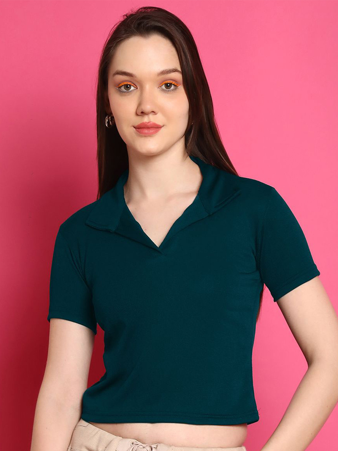 Metronaut Shirt Coller Crop Top