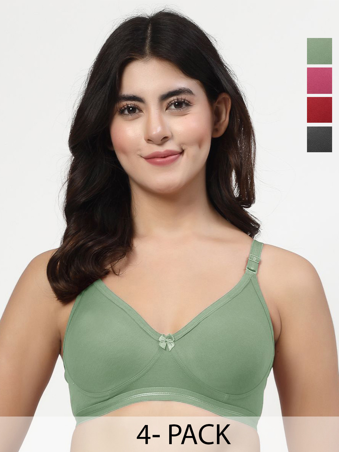 LILY Ithsird Pack Of 4 Cut and Sew Full Coverage T-shirt Bra
