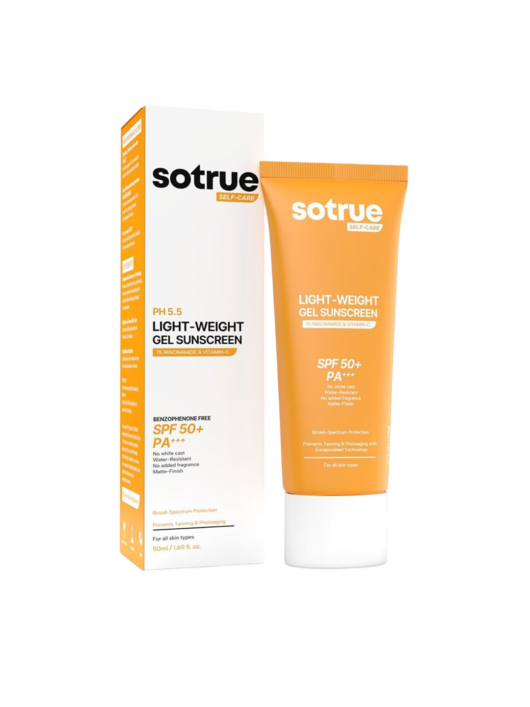 SOTRUE Lightweight Gel Sunscreen With SPF 50+ & 1% Niacinamide & Vitamin C - 50 ml