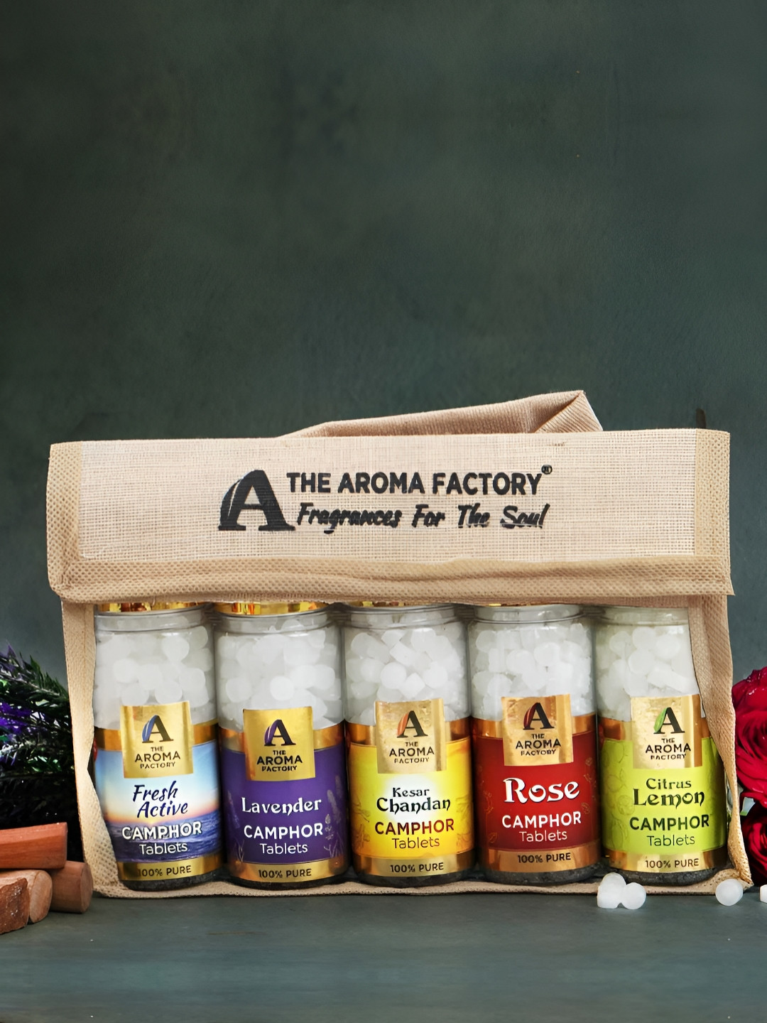 The Aroma Factory 5 Pieces White & Blue Pure & Natural Pooja Essential Camphor Tablets