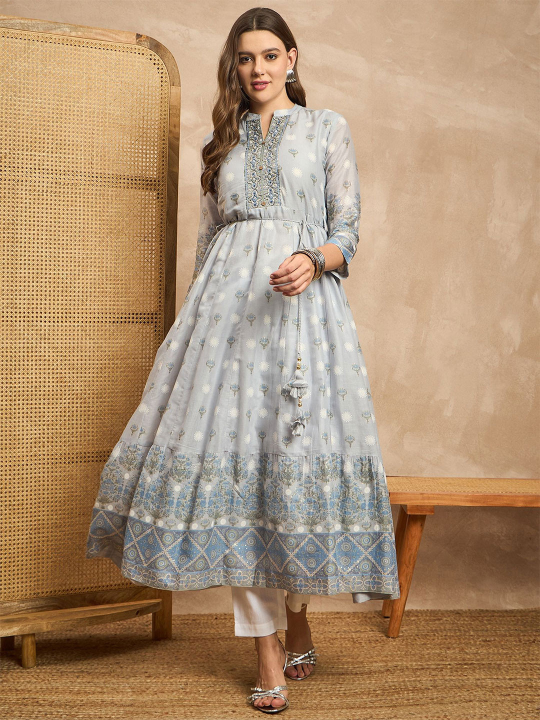 CHETI Ethnic Motifs Print Maxi Dress