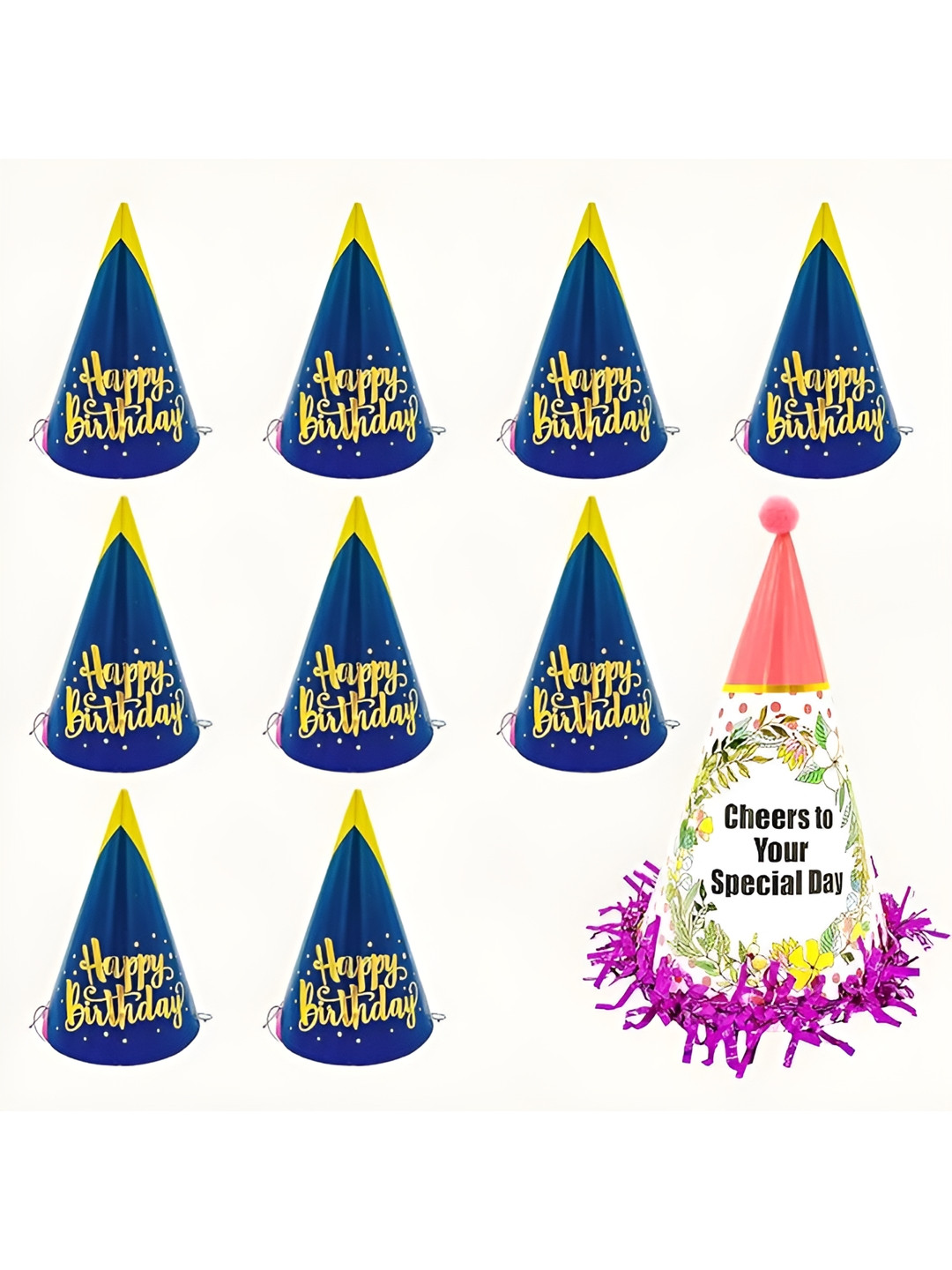 Special You Blue & Pink 10 Pieces Birthday Hat Festive Decor