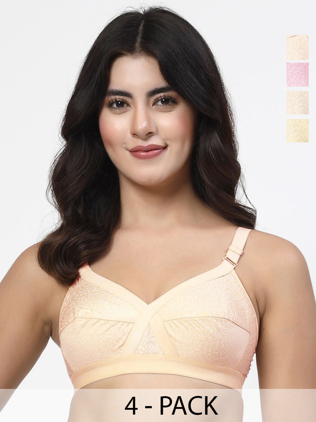 LILY Floral Full Coverage Solid Bra