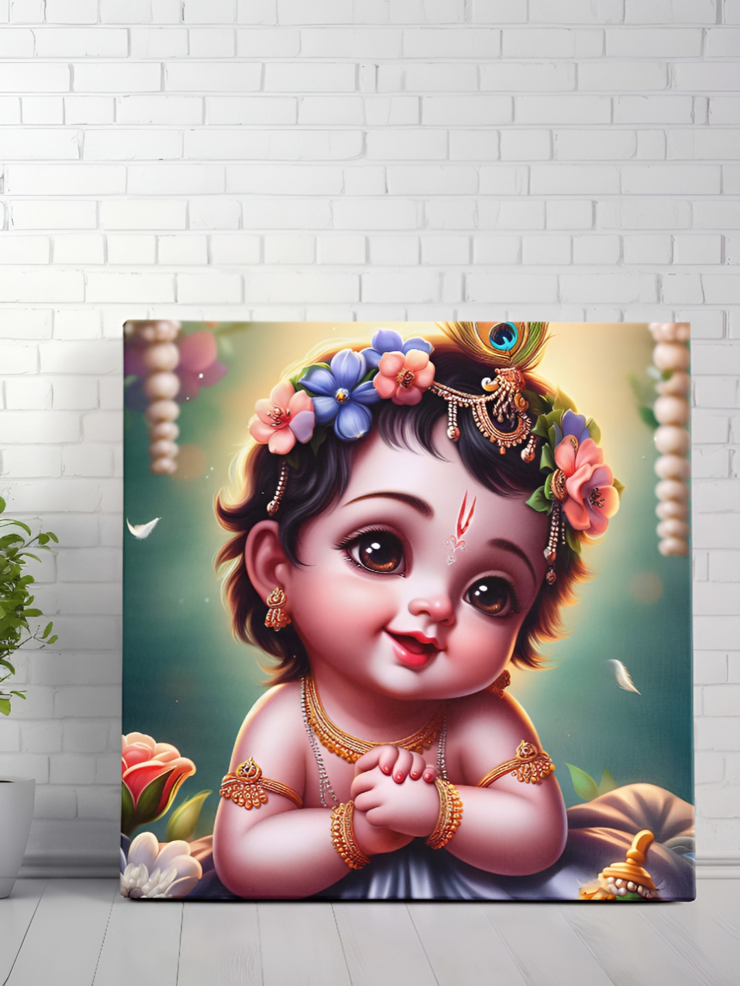 Aura Kanha Canvas Wall Square Paintings Wall Art - 30 x 30In