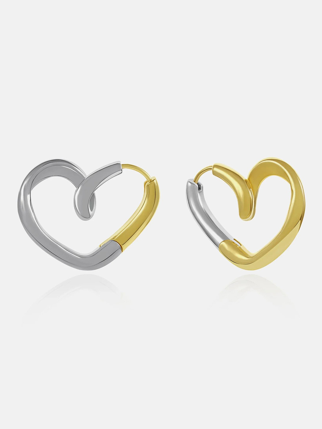 Nishani Gold-Plated Heart Shaped Twisted Studs