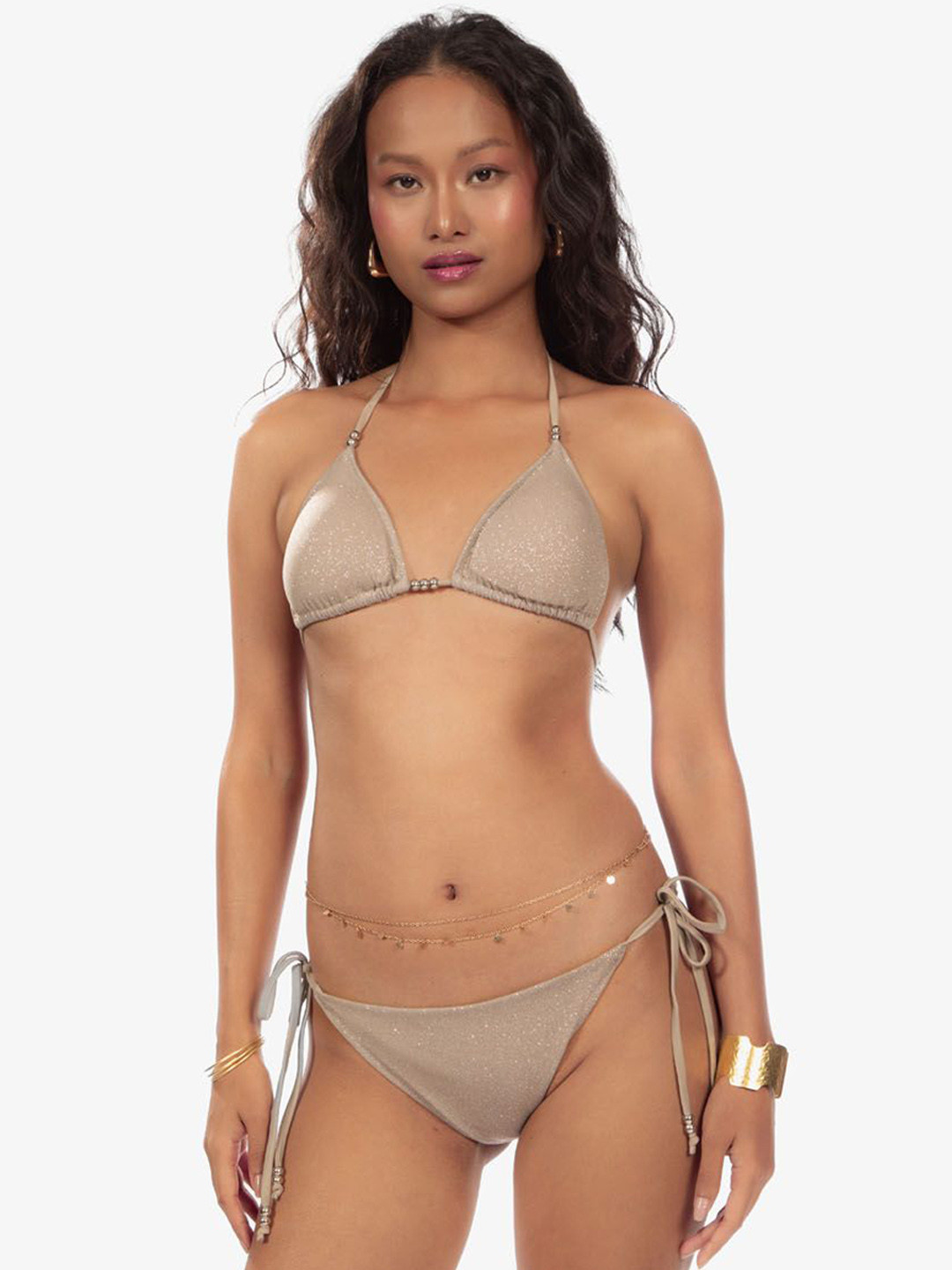 Lemonlords Women Solid Mocha Mousse Swim Bikini Bra