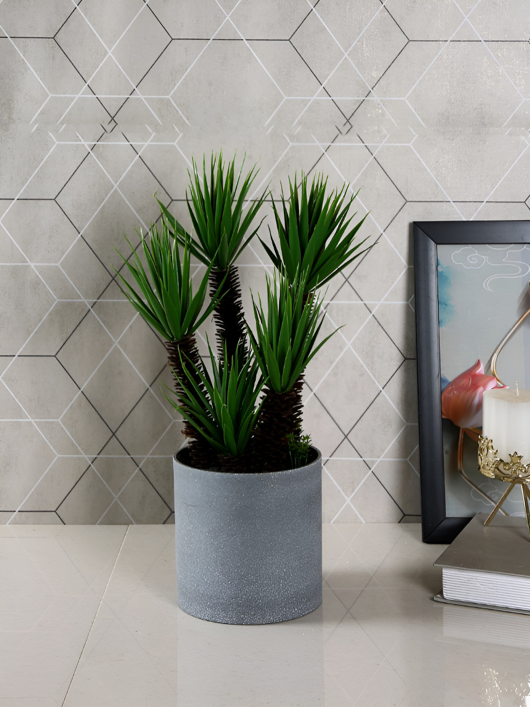 TAYHAA White Artificial Plant With Pot