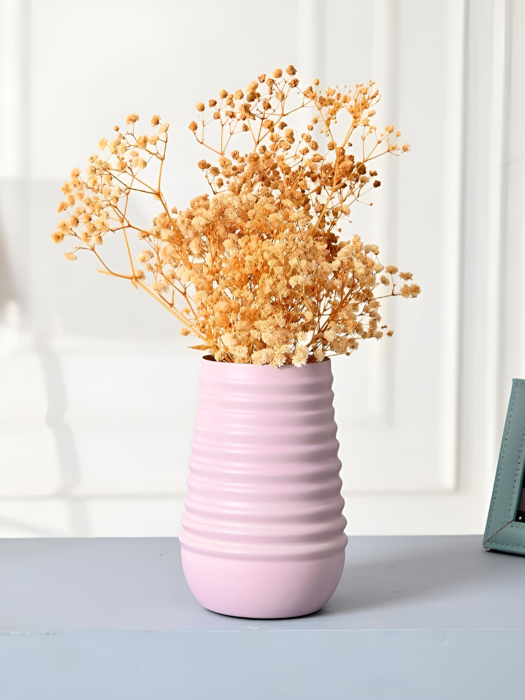 CraftVatika Pink Textured Flower Vases