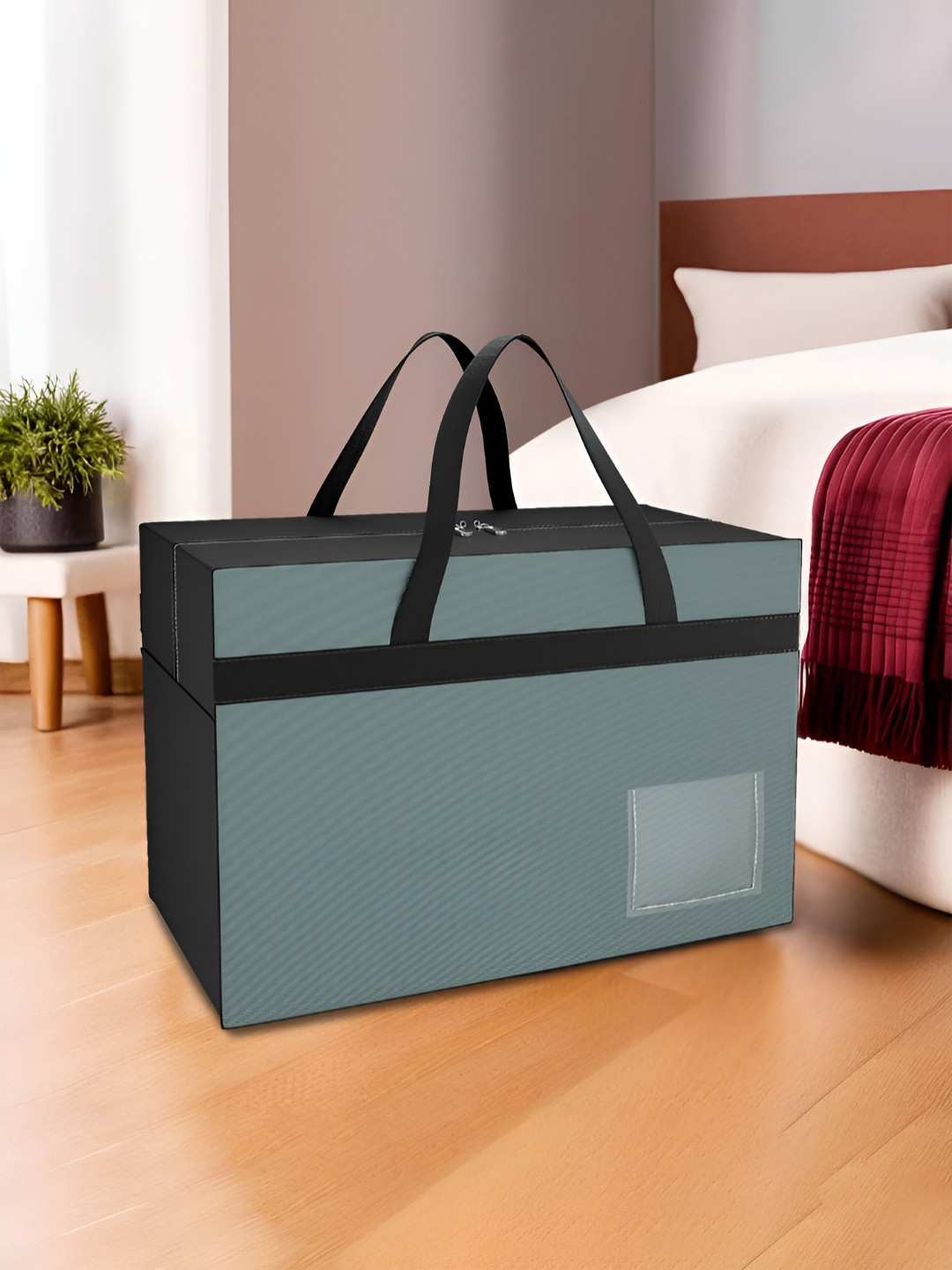 Aura Grey Set of 1 Foldable Underbed Storage Bag Clothes Organisers