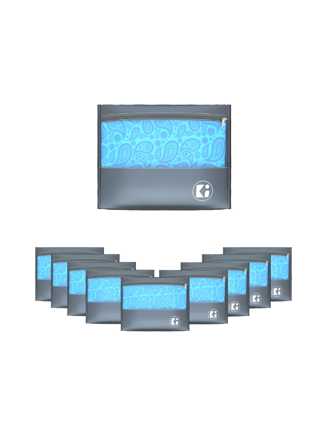 Aura Grey Set of 10 Parachute Waterproof Saree Cover & Travel Storage Bag Organisers