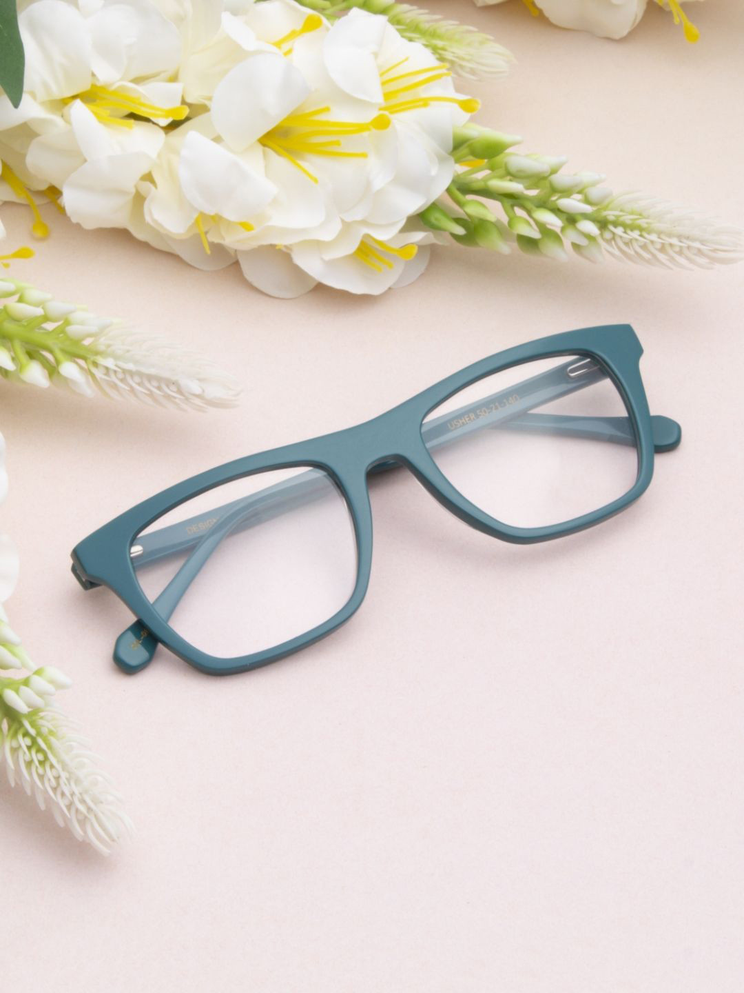 Ted Smith Unisex Turquoise Premium Acetate Full Rim Wayfarer Frames