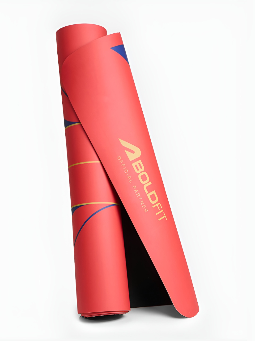 BOLDFIT TPE RCB Red and Blue Geometric Printed Anti-Skid Yoga Mat