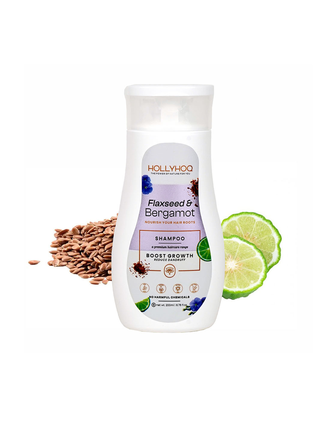 Hollyhoq Flax Seed & Bergamot Anti-Dandruff Shampoo - 200 ml