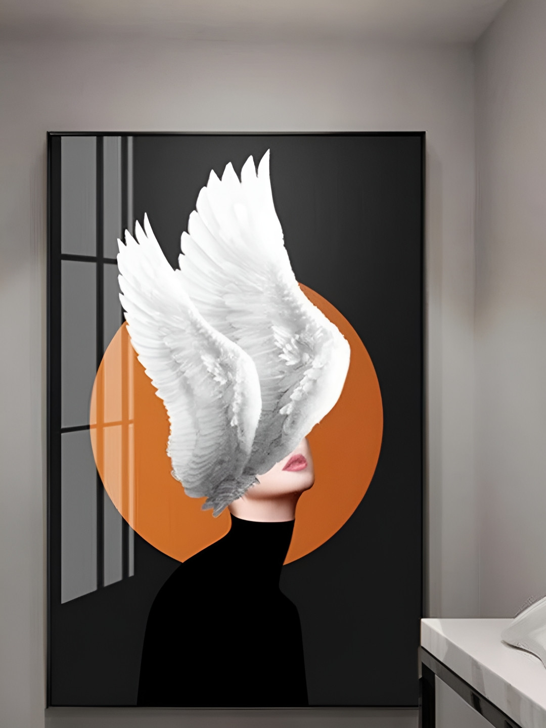 SMOKEY COCKTAIL Black & White Smokey Cocktail Lady Bird Canvas Painting Wall Art