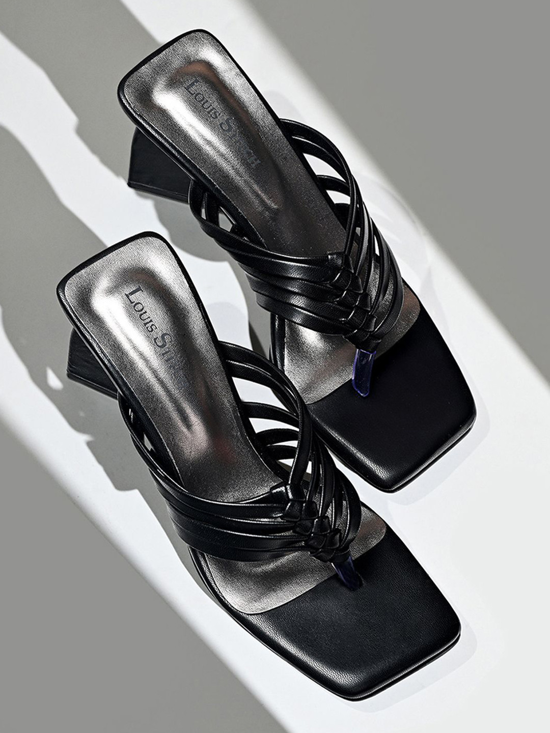 LOUIS STITCH Weaved Women T-Strap Block Heel Heels