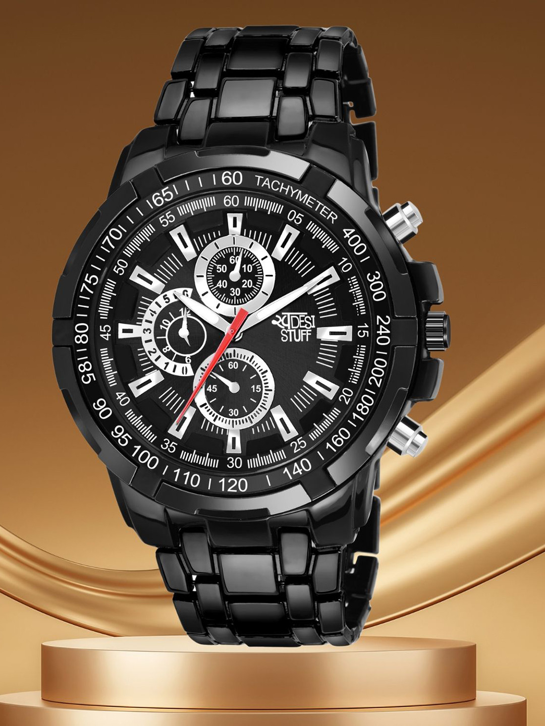 SWADESI STUFF Men Dial & Bracelet Style Straps Analogue Watch EDIFIS BLACK 99