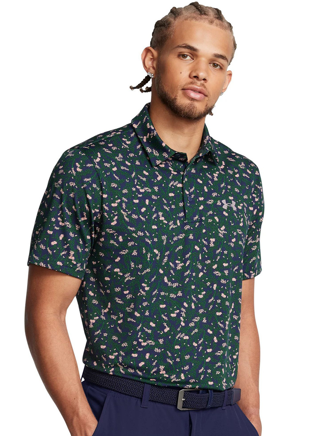 UNDER ARMOUR Men Floral Printed Polo Collar T-shirt