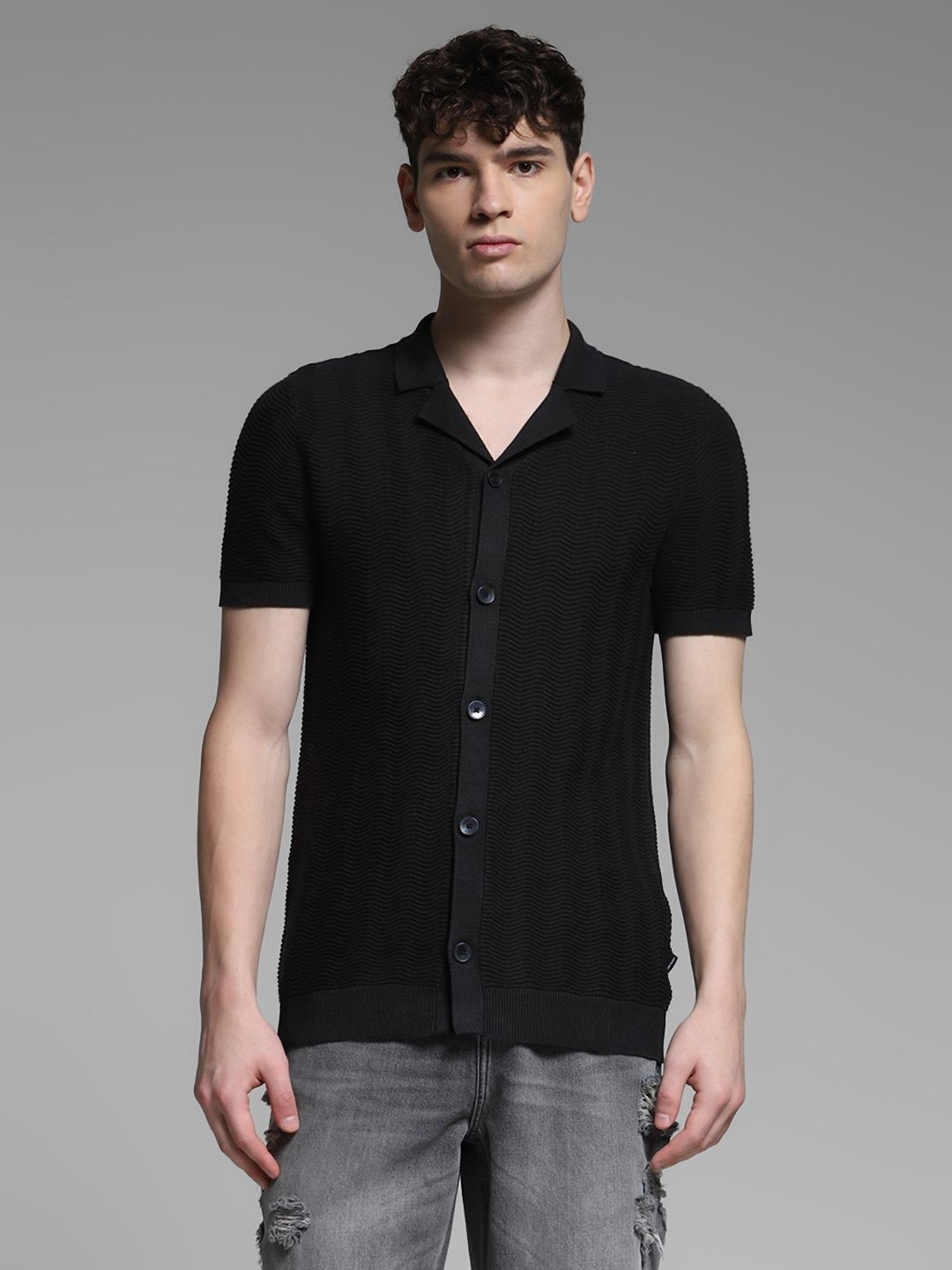 Jack & Jones Men Textured Casual Cotton Shirt