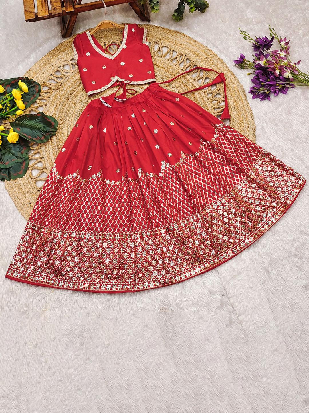 BAESD Girls Embellished Lengha Choli