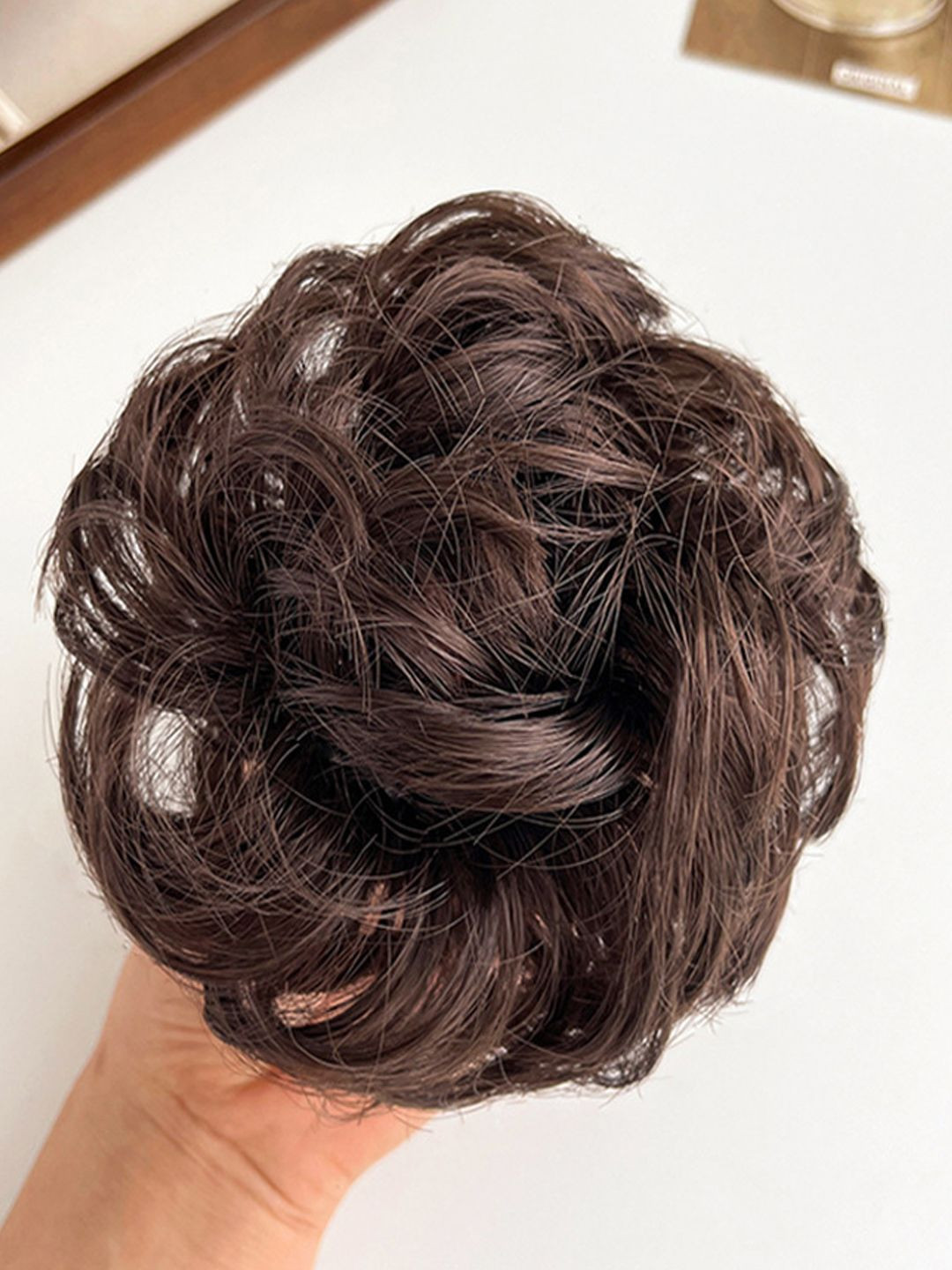 LYKAA Set of 1 Brown Messy Bun Artificial Hair Scrunchies