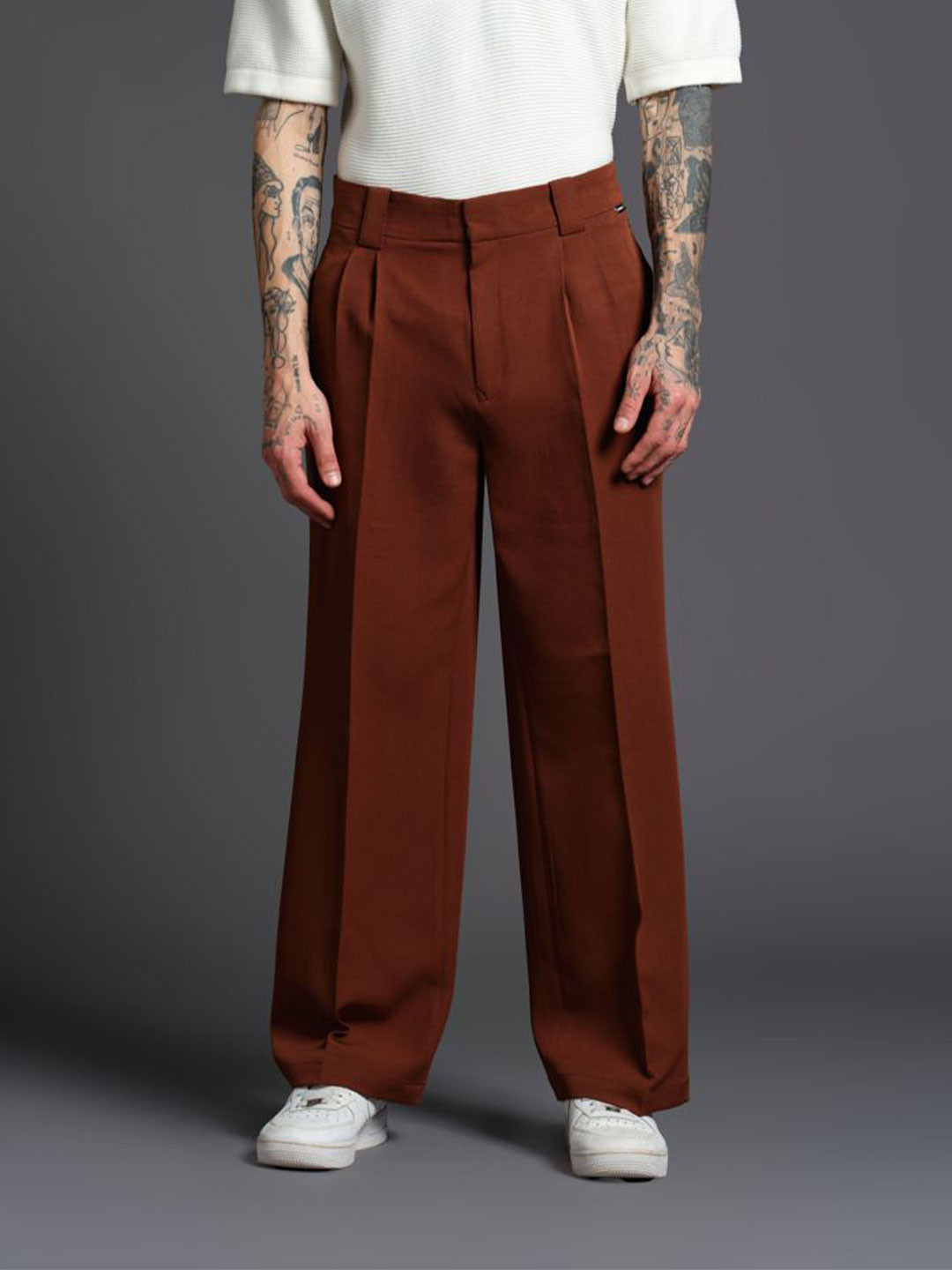 Bonkers Corner Men Tailored Loose Fit High-Rise Trousers