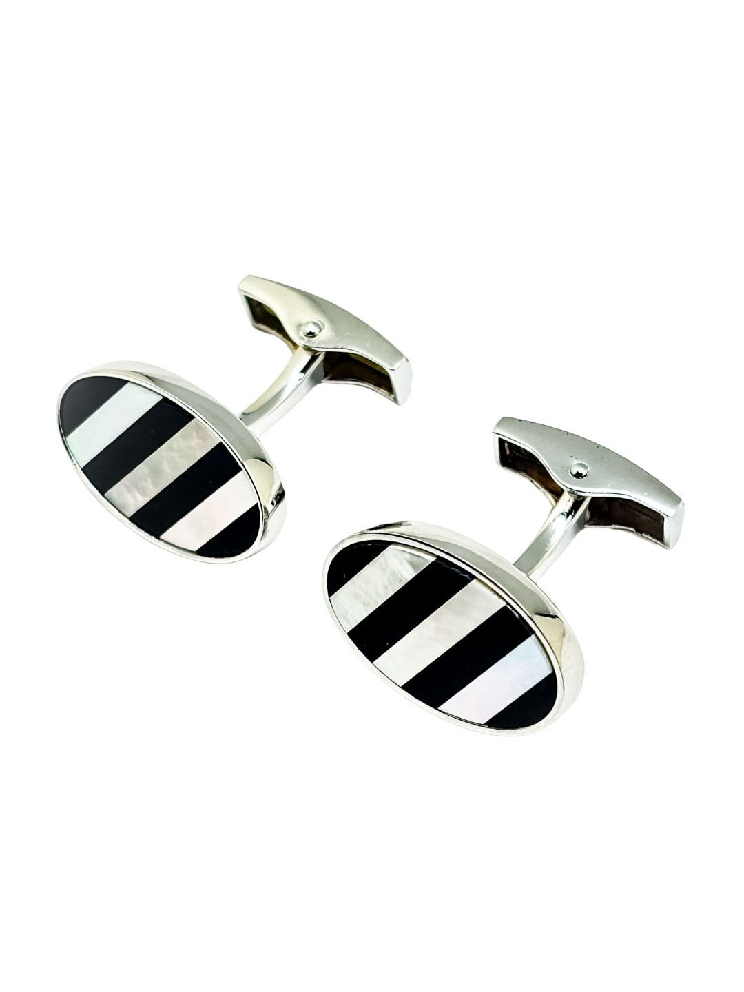 The Tie Hub Men MOP Oval Cufflink for Mother of Pearl Design