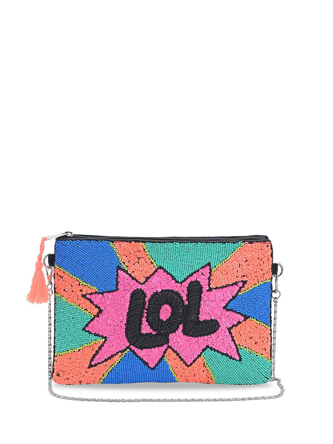 DressBerry Embroidered Envelope Shoulder Strap Clutch